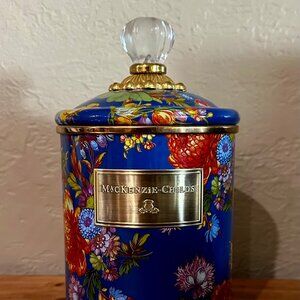 MacKenzie-Childs Blue Floral Canister - Medium